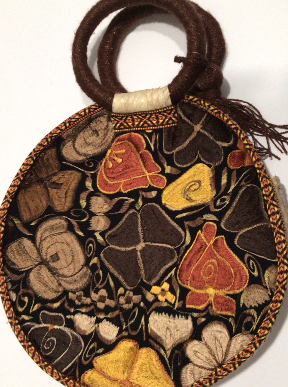 Embroidered Round Bag
