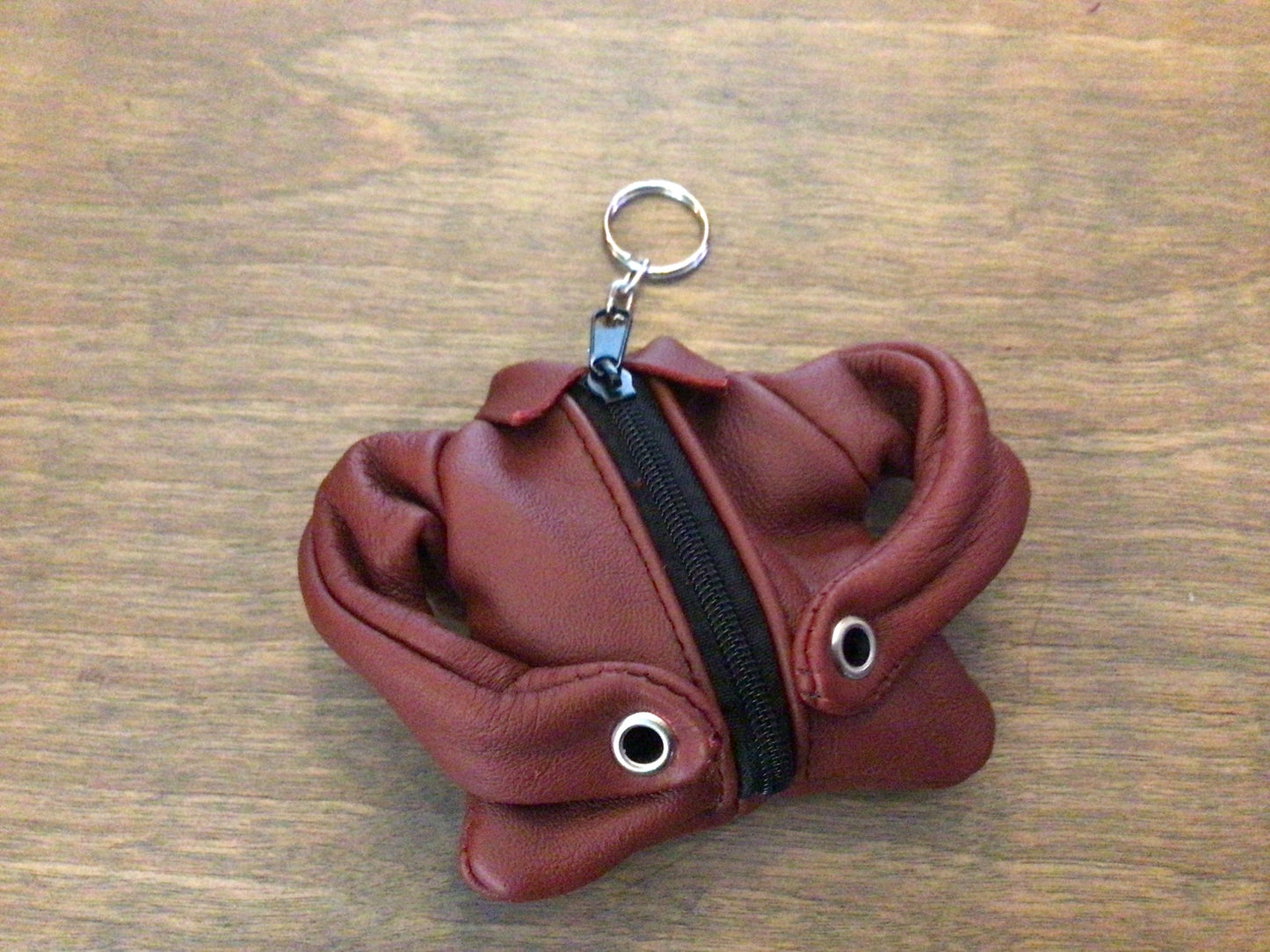 Leather keychain jacket