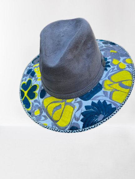 Suede Embroidered Hat