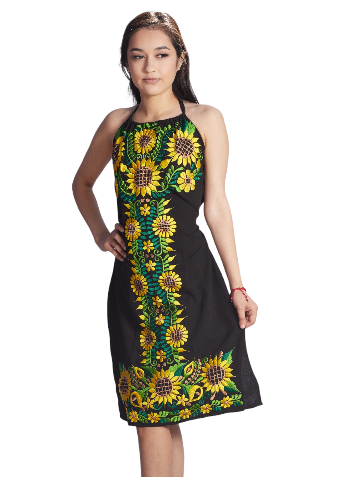 Sunflower halter dress