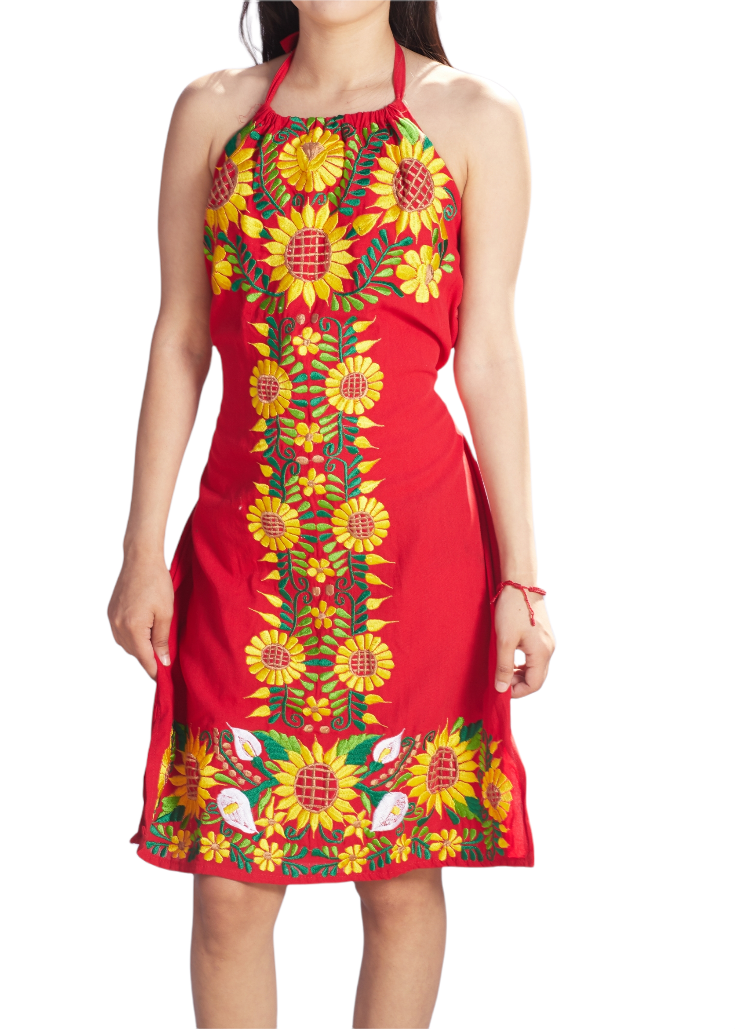 Sunflower halter dress