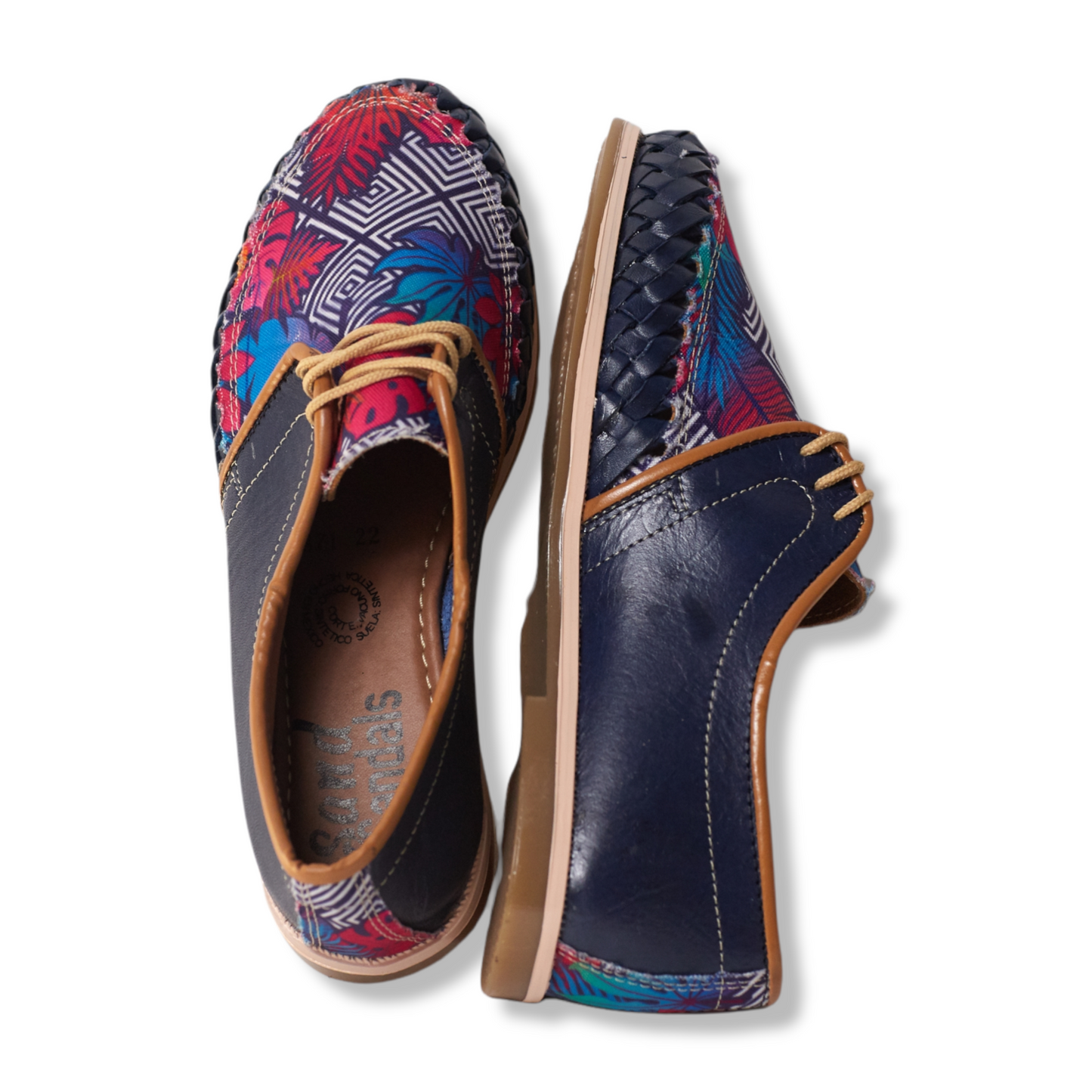 871/ Lona Azul/Art print flat shoe