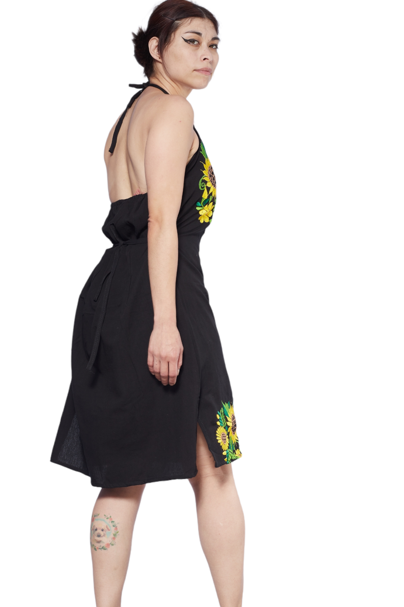 Sunflower halter dress