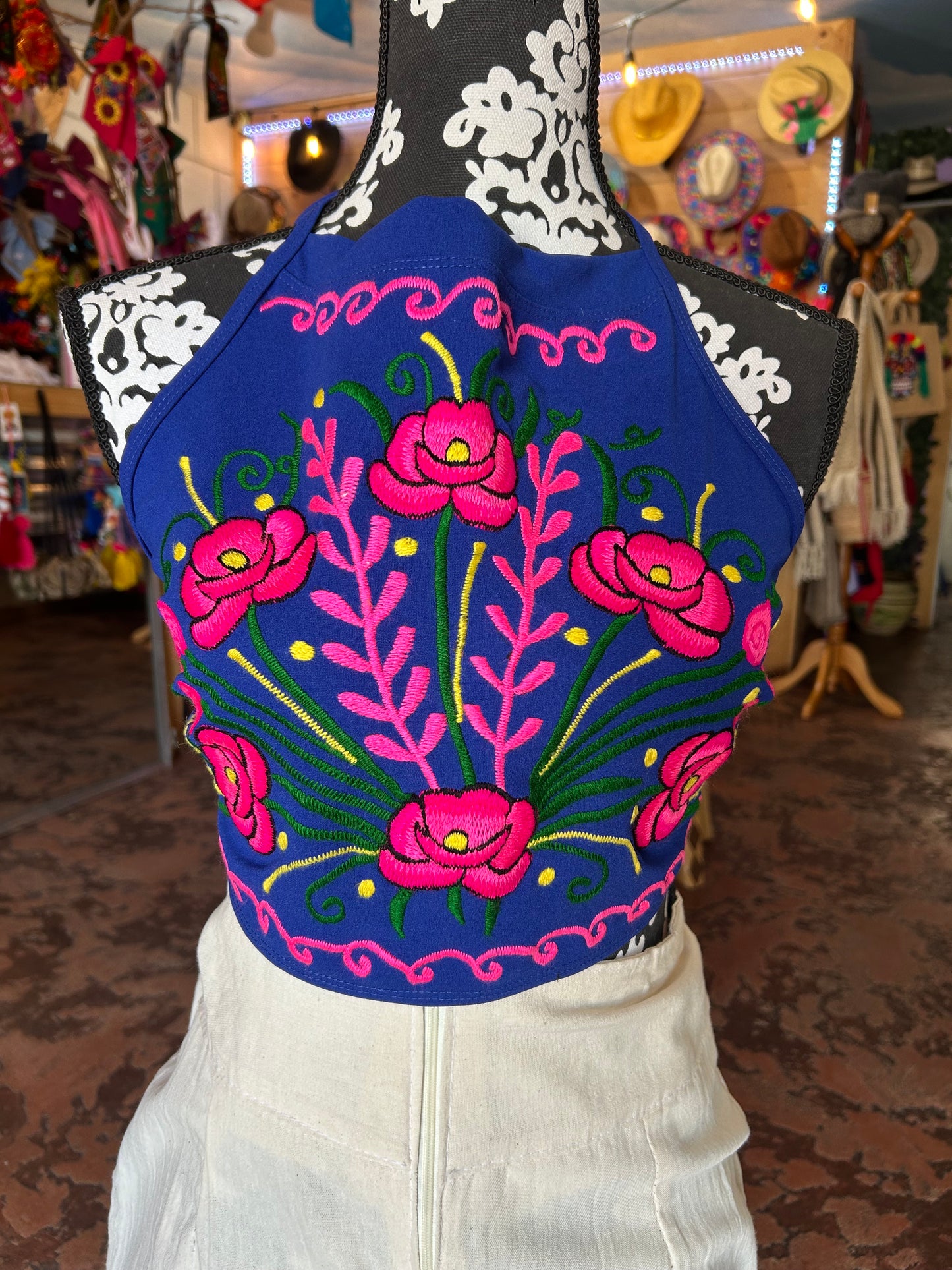 Embroidered Halter Top