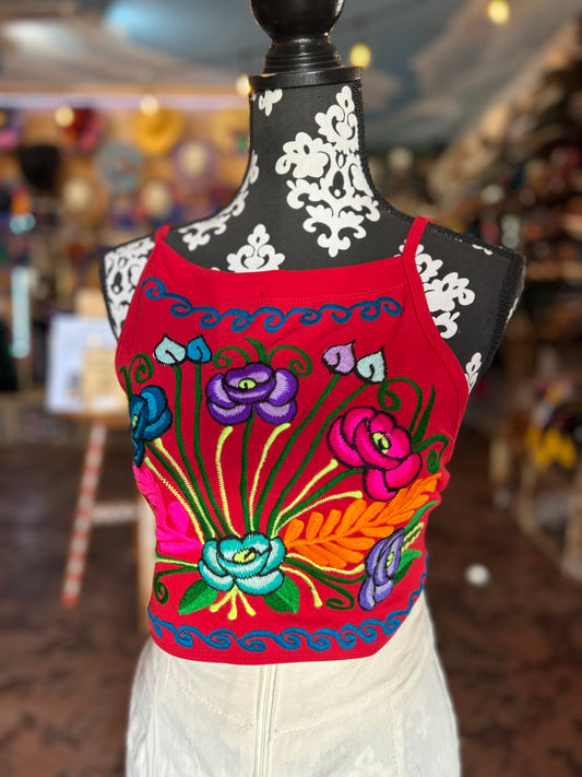 Embroidered Halter Top
