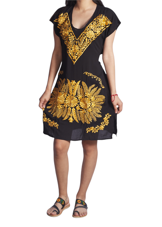 Black & Gold Kimono Dress