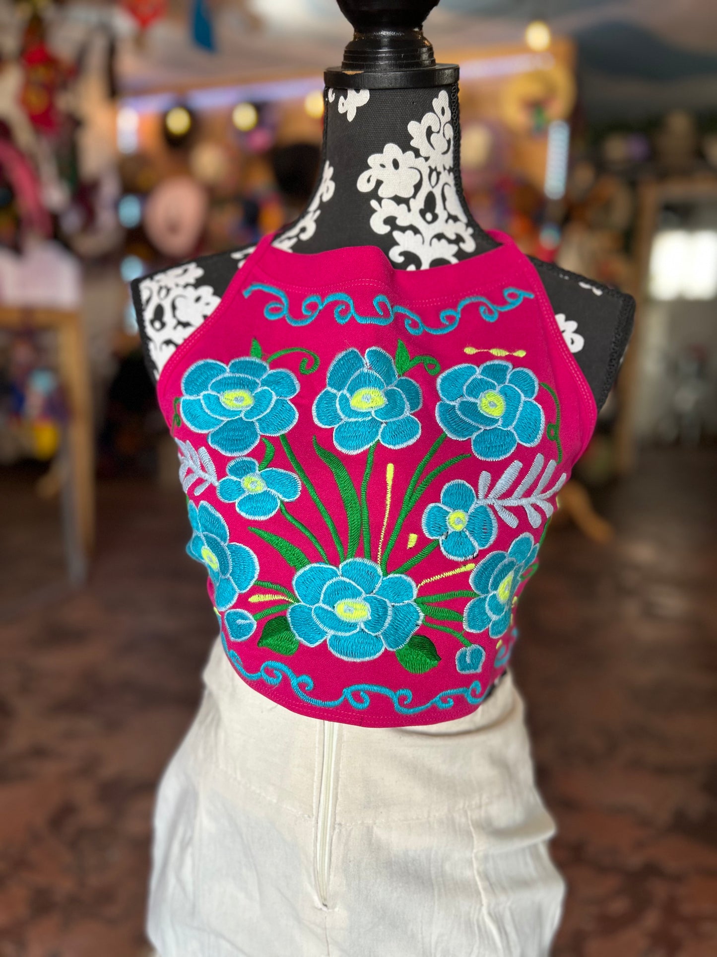 Embroidered Halter Top