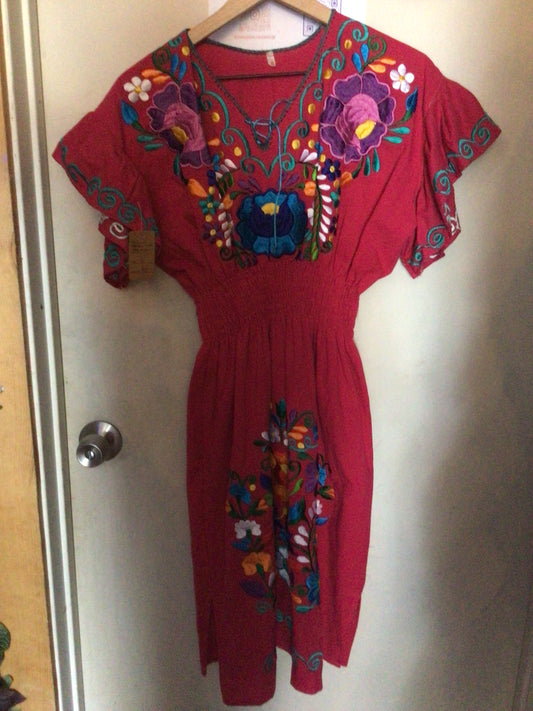 Mariposa Sleeve Embroidered Dress