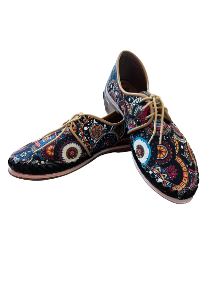 871.5/Negro/Art print flat shoe