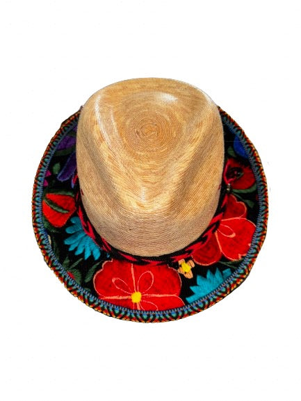 Mexican Palm Embroidered Short Brimmed Hat