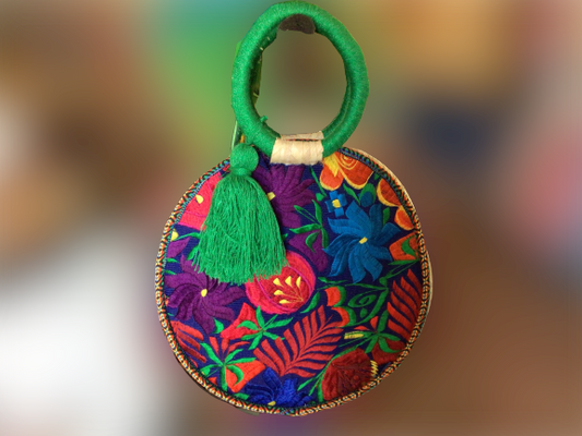 Embroidered Round Bag
