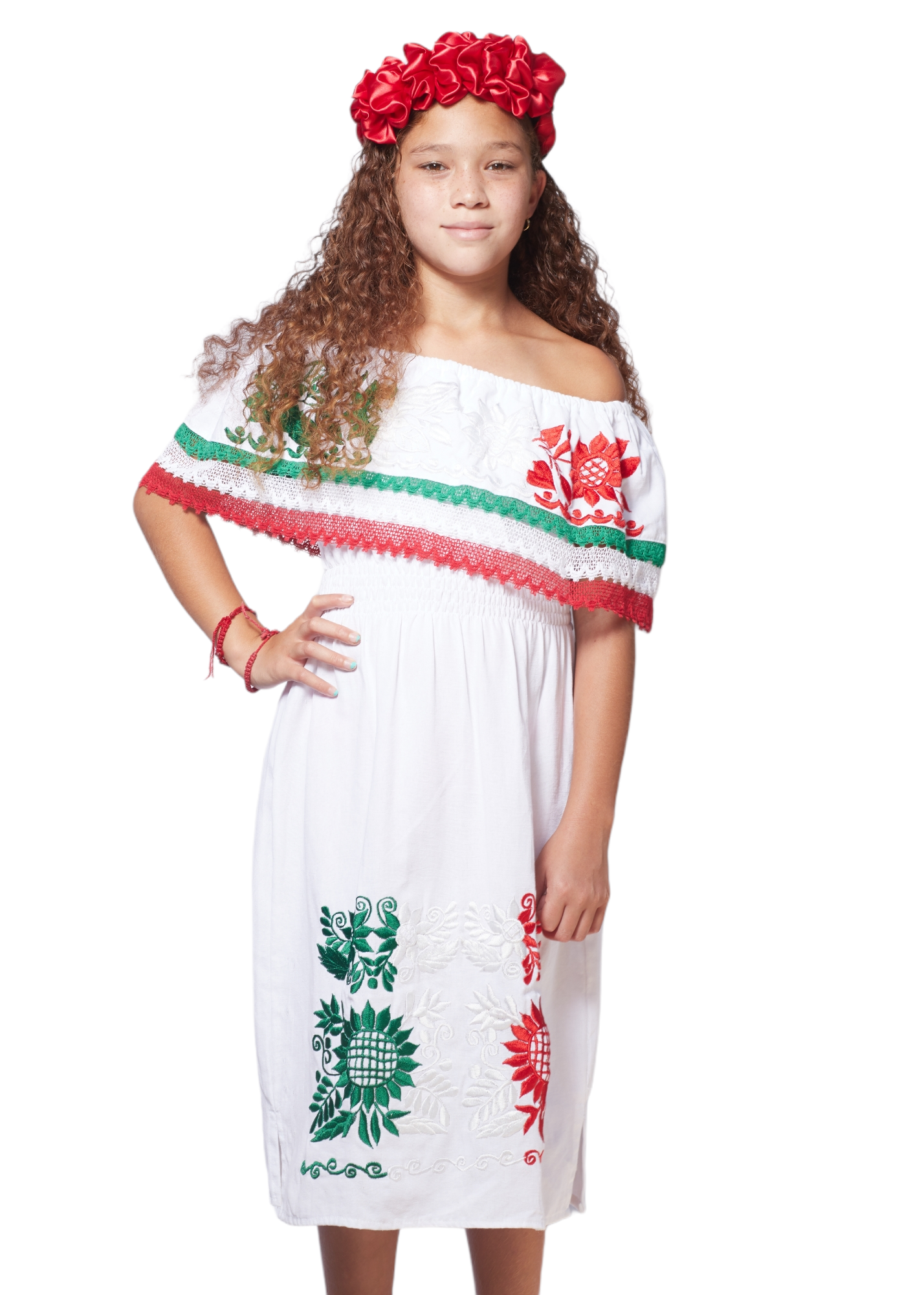 Mexican Tri-color Campesino girl dress Sandsandals Mexican Tri-color Campesino girl dress Sandsandals