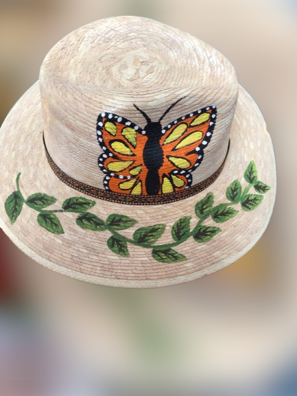 Monarch butterfly straw tote / hat