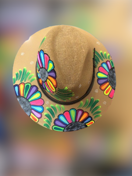 Straw painted hat