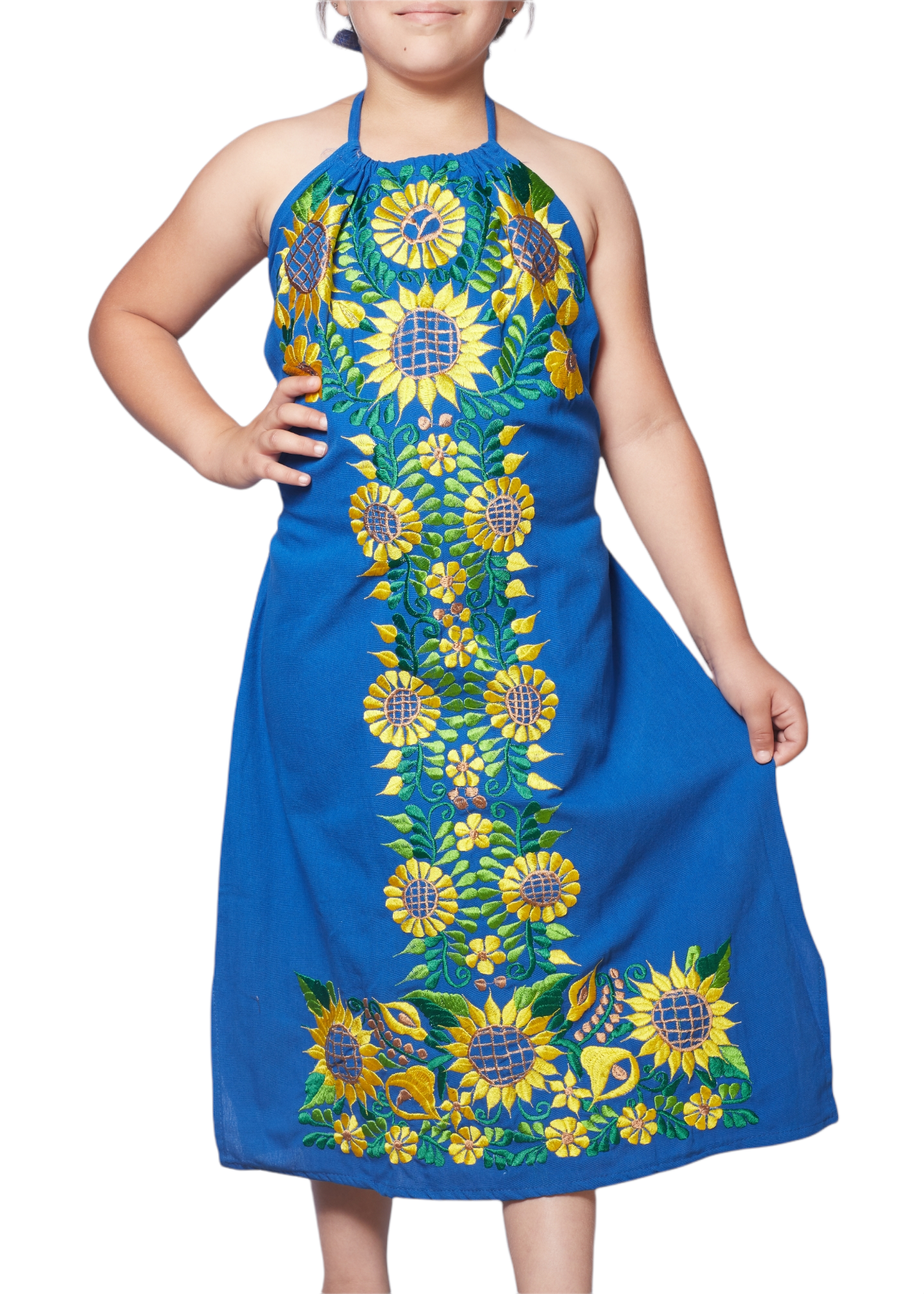 Sunflower halter dress