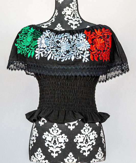 Tri-Color Campesina waist top