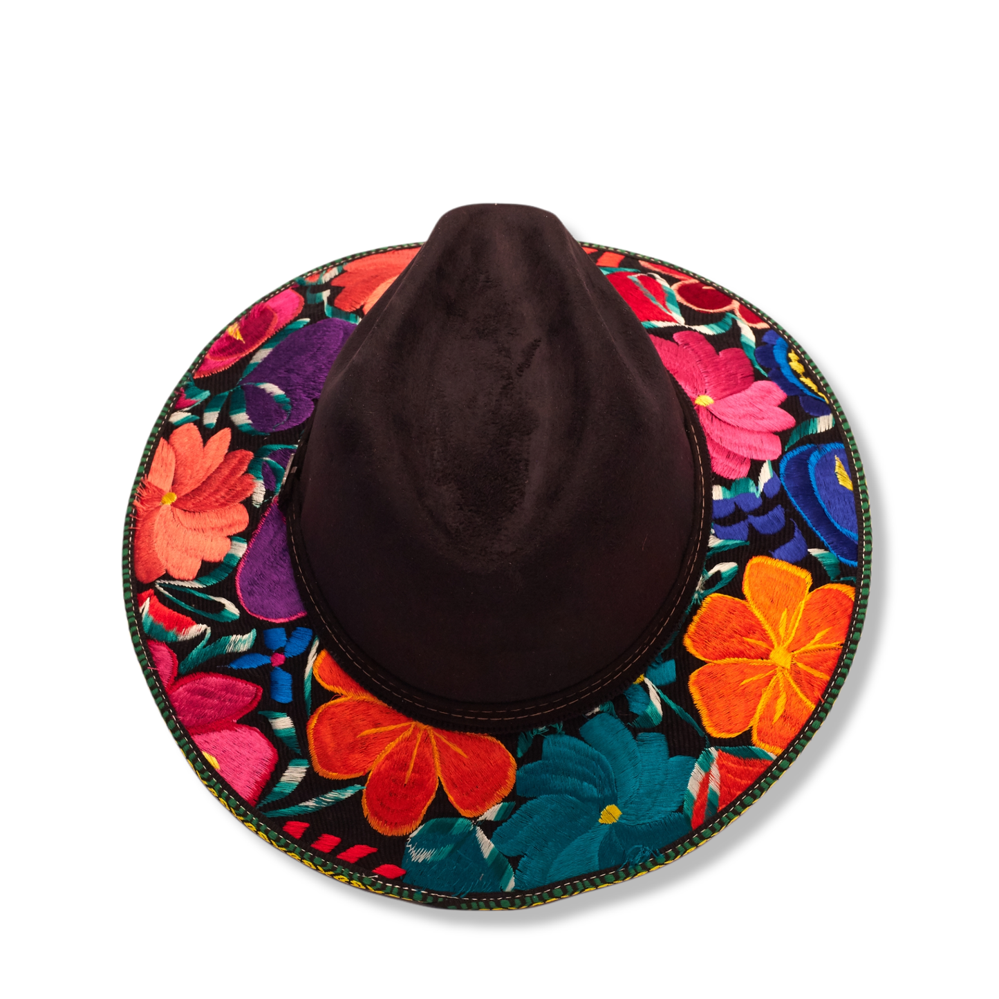 Suede Embroidered Hat