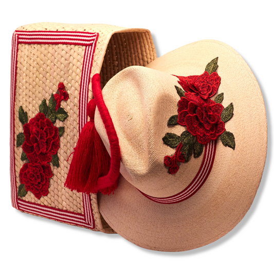 Red Rose Bag & Hat Combo